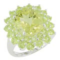 Sterling Silver Lemon Quartz Peridot Ring