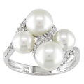 14k Cultured Freshewater Pearl 1/8ct TDW Diamond Ring