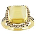 14k Gold 3/8ct TDW Brown Diamond Citrine Ring