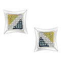 Blue, White, Yellow 1/5ct TDW Diamond Earrings