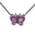Sterling Silver Pink Butterfy Necklace