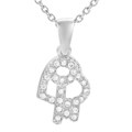Sterling Silver Heart and Key CZ Necklace