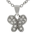 Sterling Silver Butterfly CZ Necklace