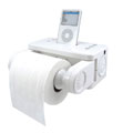 iPod Stereo Dock Speaker and Bath Tissue Holder