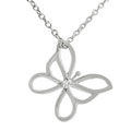 Sterling Silver CZ Butterfly Necklace