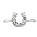 Sterling Silver CZ Horseshoe Fashion Ring