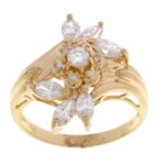 14k Yellow Gold 1ct TDW Diamond Cluster Ring