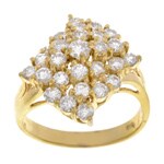 18k Yellow Gold 1-5/8ct TDW Diamond Cluster Ring