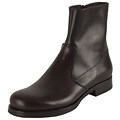 Prada Men's Leather Boots with Side Zip Closure