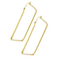 14k Yellow Gold Big Diamond Shape Hoop Earrings