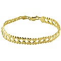 10k Yellow Gold Double Row Twin Hearts Bracelet