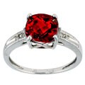 10k White Gold Diamond and Garnet Ring
