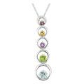 Silver Multiple Gemstone Pendant