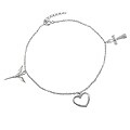 Sterling Silver Religious Themed Polished Anklet