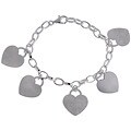 Sterling Silver Heart Disk Love Bracelet