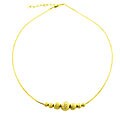 18K Gold Over Sterling Silver Wire Necklace w/ Beads