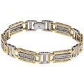 14k Two-tone Gold 1ct TDW Diamond Men's Bracelet
