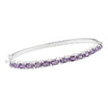 Silver Bangle Amethyst Bracelet