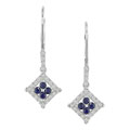 14k White Gold 1/6ct TDW Diamond Sapphire Earrings