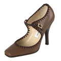 Jimmy Choo Brown Leather Pumps with Thread Trim