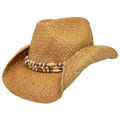 Adi Designs Rolled Brim Straw Cowboy Hat w/ Band