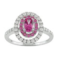 14k Gold 1/3ct TDW Diamond Pink Topaz Sapphire Ring