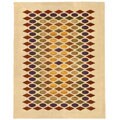 Faux Silk and Wool Ivory Area Rug (3'9 x 5')