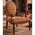 Gold/Sage Large Scroll Arm Chair