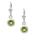 Sterling Silver Peridot Leverback Earrings