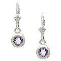 Sterling Silver Amethyst Leverback Earrings