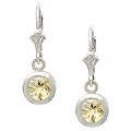 Sterling Silver Citrine Leverback Earrings