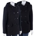 Justsweet Double-breasted Hooded Peacoat