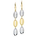 14k Two-tone Gold Oval Link Dangling Earrings