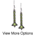 Handcrafted Silver Gemstone Drop Earrings (India)
