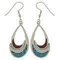 Teardrop Turquoise and Coral Earrings