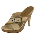 Christian Dior Beige Leather Criss Cross Slides