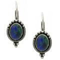 Sterling Silver Azurite Leverback Earrings