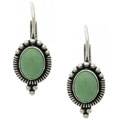 Sterling Silver Oval Variscite Leverback Earrings