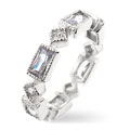 Sterling Silver Geometric Lavender CZ Eternity Ring