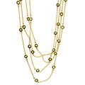 Gold Over Silver Olive CZ By the Yard Necklace (60-inch)