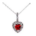 10k White Gold Diamond and Ruby Pendant