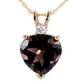 14k Yellow Gold Diamond and Smokey Quartz Pendant