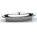 Covered Oval Stainless Steel Serving Tray