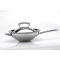 12-inch 18/10 Stainless Steel Covered Wok