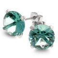 Aqua Blue Cubic Zirconia Stud Earrings