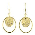 Matte Goldtone & CZ Accent Drop Earrings