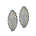 Two Tone Designer-inspired CZ Earrings