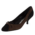 Salvatore Ferragamo Brown/Black Suede Pumps