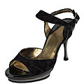Salvatore Ferragamo Black Velvet Sandals