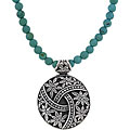 Turquoise Necklace with Large Sterling Pendant